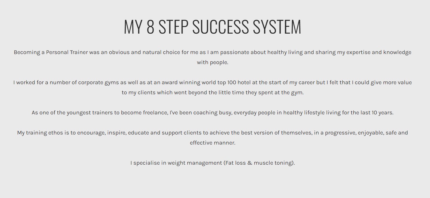 Mark Personal Training Mission Statement