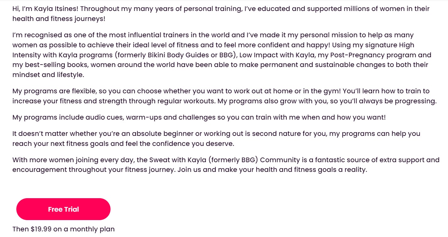 Kaya Personal Trainer Mission Statement