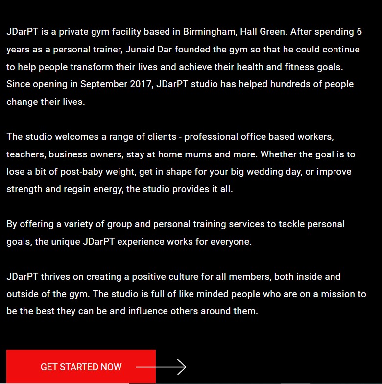 JDARPT Mission Statement for personal training business