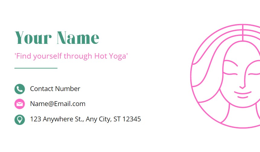 Yoga personal trainer business card 2