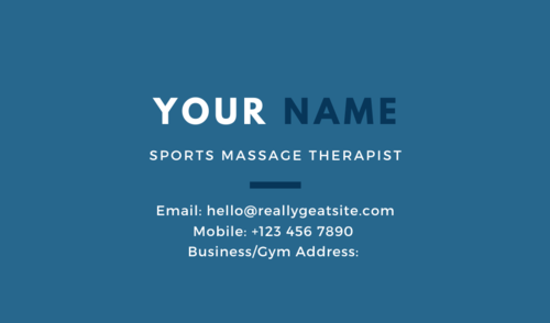 Text of a personal trainer business card