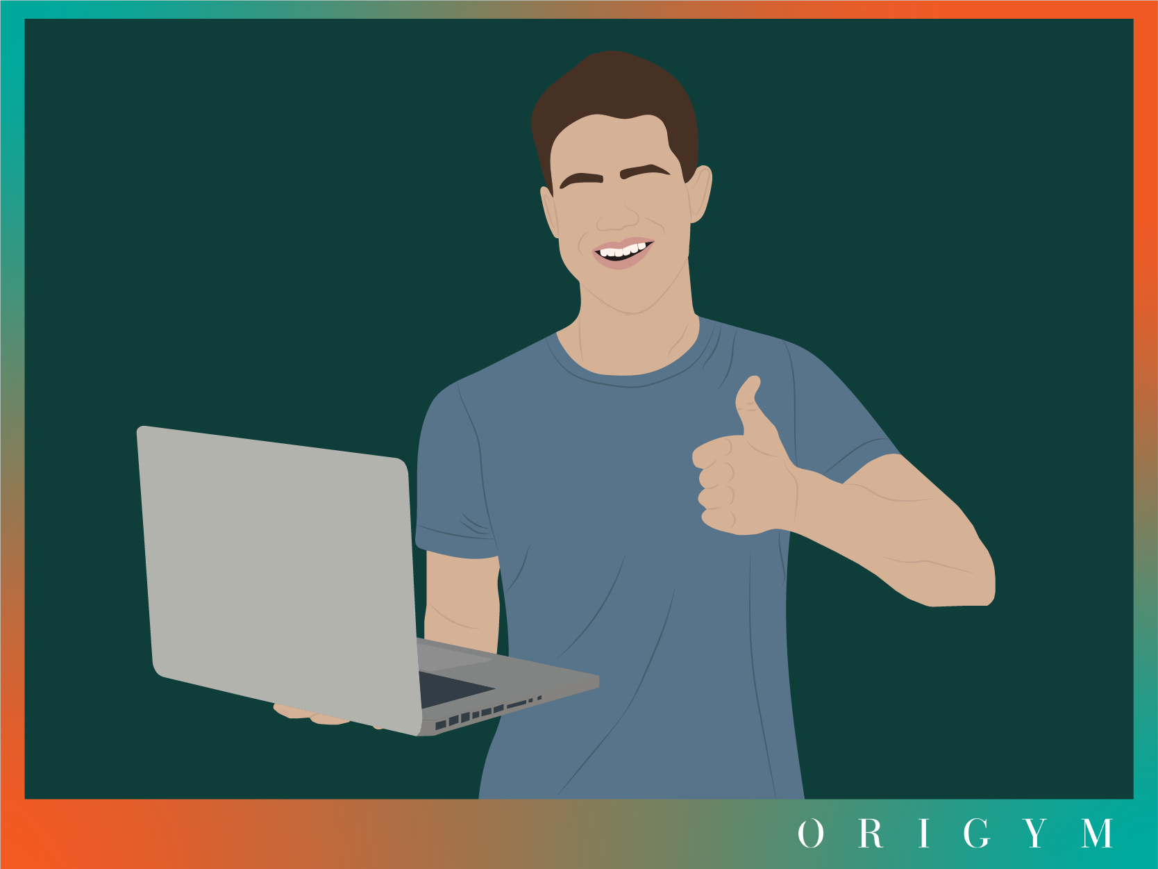 male laptop expert personal trainer tips graphic