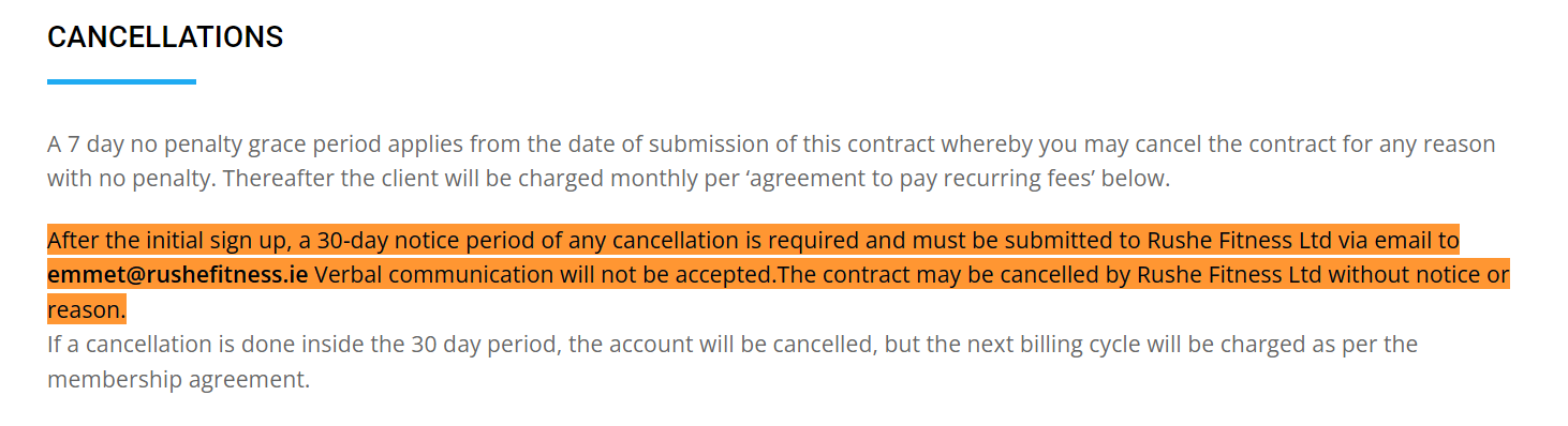 personal trainer cancellation policy template email cancel