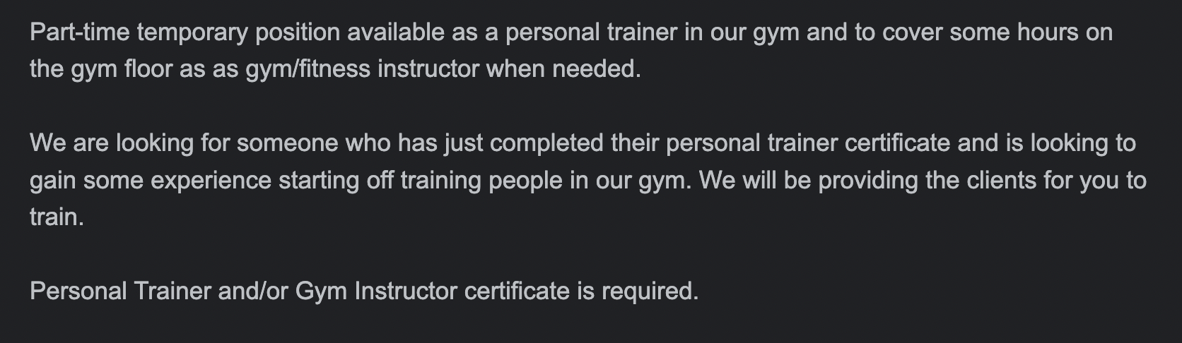 job description of a pt 18